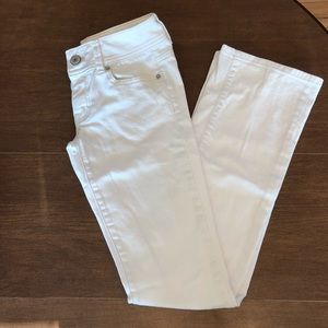 White boot cut jeans